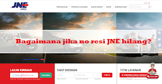 Bagaimana jika no resi JNE hilang?